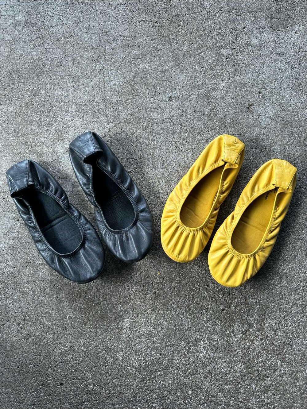 The Storehouse Flats Black and Yellow Signature Leather Ballet Flats 2 Pair